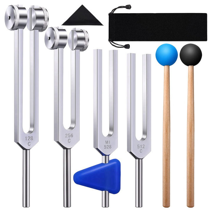 20 Pack Tuning Fork Set(128 Hz,256 Hz,512 Hz,528 Hz)with Tuning Fork Hammer for Sound Sound Vibration Tools