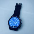 New  Design Black Rubber Strap Round Black Dial Stainless Steel Black Dial Case Best Quality Fashionable Watch For Men - Time Plaza. 