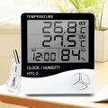 Humidity Clock HTC-2 Digital LCD C/F Temperature Humidity Meter Outdoor Thermometer Hygrometer Clock with 1m External Probe / By SmartGallery. 