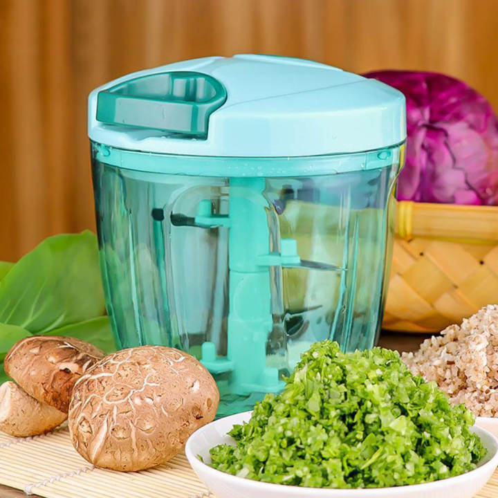 Food Chopper Processor Pull & Hand Held Vegetable Chopper / Blender - Chop Fruits, Vegetables, Herbs, Onions,
