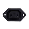 AC 250V 10A IEC 320 C13 Panel Mount Plug Connector Socket Black. 