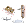 2X Indoor Household Door Handle for Home with Security Lock Key Set Aluminum Alloy. 
