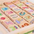 Puzzle Toys English Alphabet Letter Cognitive Toy Arithmetic Cartoon Pattern Wooden Letter Board Bead Abacus Intelligence Early Education Board Baby Gift. 