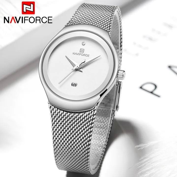 NAVIFORCE%20NF5004%20Date%20Function%20Stainless%20Steel%20Mesh%20Ladies%20Watch%20For%20Women%20%E2%80%93%20Silver%20-%20Image%204