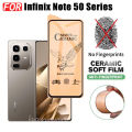 3 in 1 For Infinix Note 50 Pro 4G Shockproof Phone Case for Infinix Note 50 Hot 50 5G Hot 50 Pro 4G Hot 50i Ceramic Frosted Film+Camera Lens Film. 