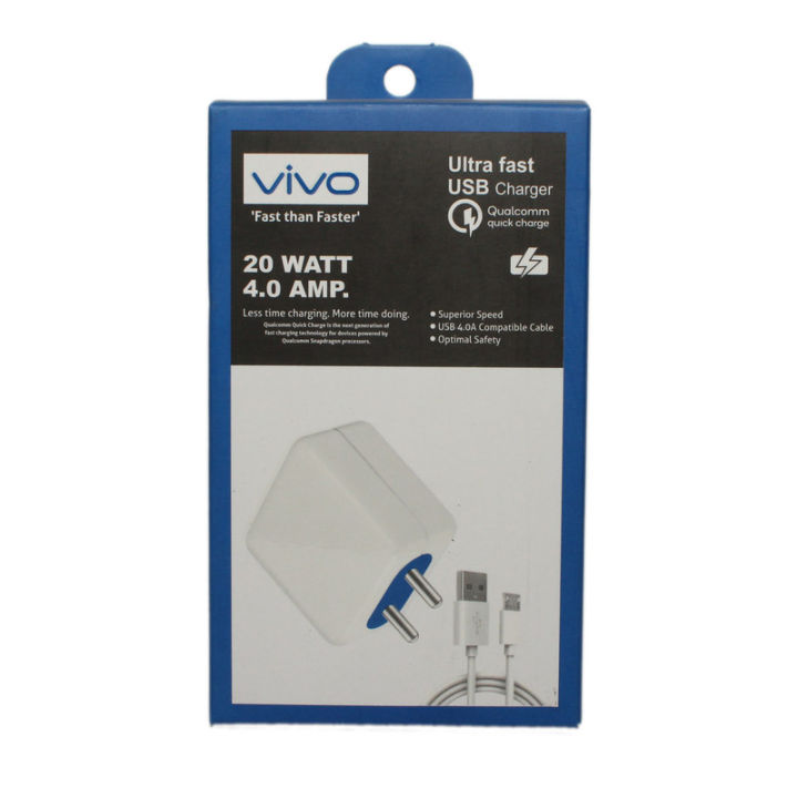 White Vivo Ultra Fast USB Charger 20w