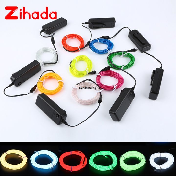 Car Dance Sewing Flexible Neon 1m3m5m Luminous Rope Cursor LED Battery 3VLED Line ELAA Power Clothing Decoration