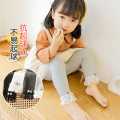Autumn Korean Fancy Lace Ruffle Little Bow Cute Princess Pants Breathable Cotton Solid Color Baby Kids Leggings. 