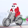 Christmas motorcycle elderly pop-up greeting card party card. 