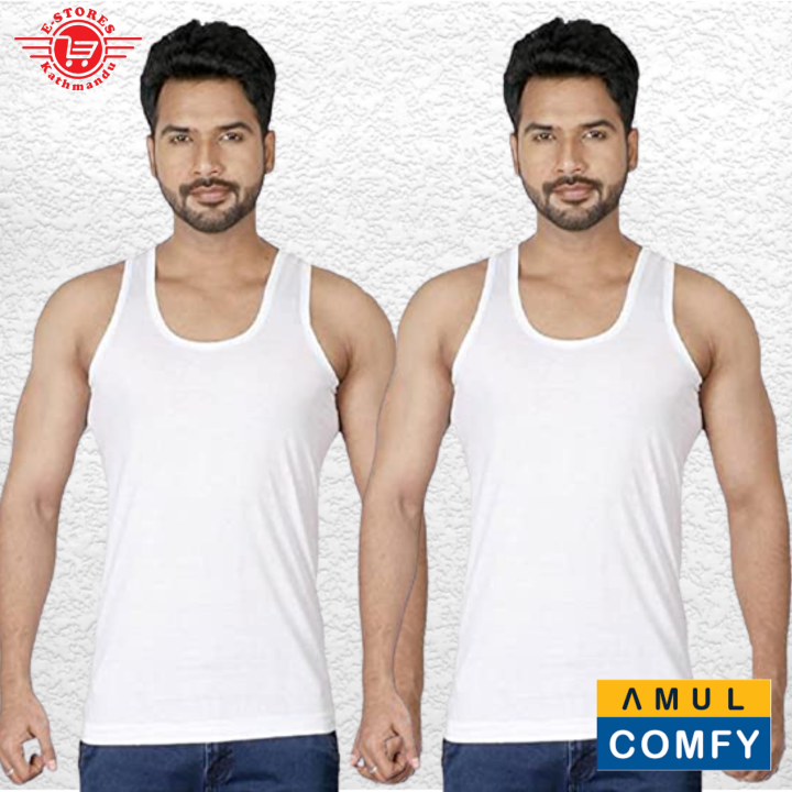 2pcs Amul Comfy Men's Vest 100% Cotton RN