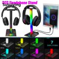 Sutuiying Fashion Anrushide RGB Gaming Headphone Stand Rack 6 Monochrome Modes Gamer Headset New Display Stand Headset Holder Hanger Earphone Accessories. 