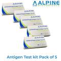 Alpine Covid-19 Rapid Self test Antigen test Kit Pack of 5Pcs. 