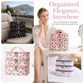 Portable Cute Three Layer Wash Bag Large Capacity Soft Wear-resistant Women Toiletries Bag Bow Print Three-Layer Cosmetic Organizer Bag Skincare Storage. 