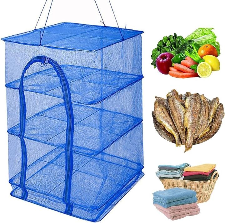 4 Layers Meat Drying Net Drying Rack Net Folding Vegetable Fish Dishes ...