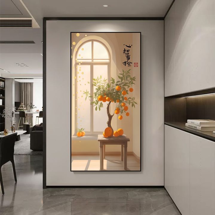[हाट विक्रेता] Everything Goes Well Entrance Decorative Painting Corridor Aisle End Self-Adhesive Sticker Wall Painting Living Room Entrance Facing Door Hanging Painting