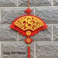 Good Luck Red Tet Pendant Flocked Cloth Lucky Spring Festival Hanging With Tassel Tet Wall Hanging Ornament Home Decor. 