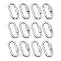 12 PCS Quick Link 5/32 Inch Heavy Duty Carabiner D Shape Chain Links Silver Quick Link for Camping Hiking Outdoor Equipment Locking. 
