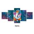 Lord Ganesh Canvas Panting Home Decor 5 Pieces. 