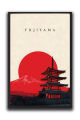 FujiYama Japan Pagoda & Mount Fuji Aesthetic Wall Art  One Piece Frame. 