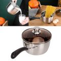 16cm Saucepan with Lid Set - Small Stainless Steel Multipurpose Pot for Kitchen Cooking, Visible Lid & Heat-proof Handle, Dishwasher Safe. 