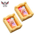 Miniature Baby Bed Cartoon Realistic Plastic Doll House Ornament Baby Doll Crib for Children. 