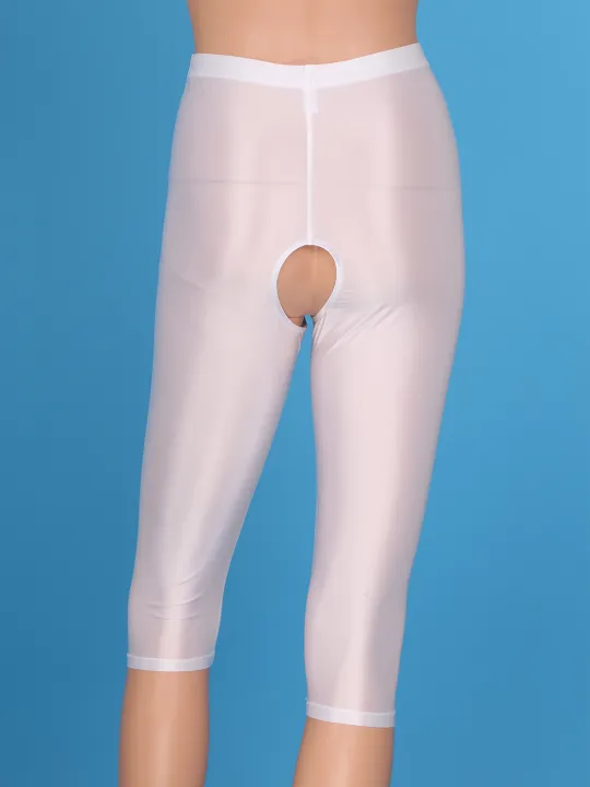 Womens%20Glossy%20Open%20Crotch%20Shorts%20Stretchy%20Smooth%20Elastic%20Waistband%20Leggings%20Slim%20Fit%20Short%20Pants%20Oil%20Shiny%20Boxer%20Shorts%20Panties%20-%20Image%204