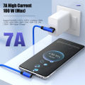 90 Degree 7A 100W USB Type C Cable 100W Fast Charging Wire For OPPO Oneplus Huawei P40 P30 Pro Realme USB C Charger Data Cord 3M. 