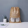 Travel Pocket Non Woven Drawstring Storage Bag Thickened Shoe Organizer Shoe Bag. 