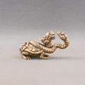 Retro Brass Mythical Python Turtle Head Turtle Body Figurines Miniatures Lucky Animal Statue CF8. 