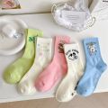 LutingProfesional Profesional Fashionable and versatile side ruffle cartoon ins Japanese style ladies autumn and winter new candy color socks－cute fashion socks, JUNLING. 