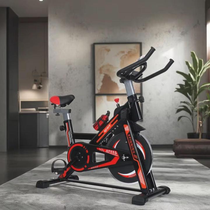 Spn'S%20Exercise%20Spin%20Bike%20%7C%20Red/Black%20Seat%20Adjustable%20Exercise%20Spin%20Bike%20With%20Tension%20Adjustable%20%7C%20Lcd%20Display%20Spin%20Exercise%20Bike%20-%20Image%204