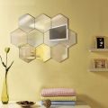 6/12Pcs Removable Art Safety Mural Decals Geometric Hexagon Mirror Wall Sticker Home Decor. 