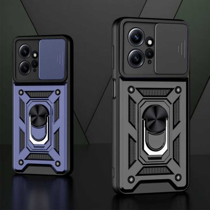 Lenuo For Xiaomi Redmi Note 12 4G Mobile Phone Case Ring Bracket Back Cover Camera Protection