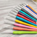 Crochet Hook Knitting Needle Set. 1 Piece. Multicolored Rubber Handle Aluminum Body. 2 MM TO 10 MM. 
