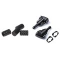 JOUYI 4Pcs Black Car Vehicle Tyre Tire Valve Stem Dust Cap Cover & 1set Washer Nozzle Wiper Nozzle for Ram. 