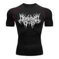 HOT Printed Compression Shirt For Men Short Sleeves Gym Rash Guard Jogging Fitness Muscle Wear Shirt Athletic Clothes Tops Summer. 