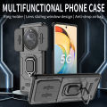 For Honor X9b 5G Case with Slide Camera Cover Built in 360° Rotate Ring Stand Kickstand Full-Body Rugged Shockproof Protective Phone Cover. 
