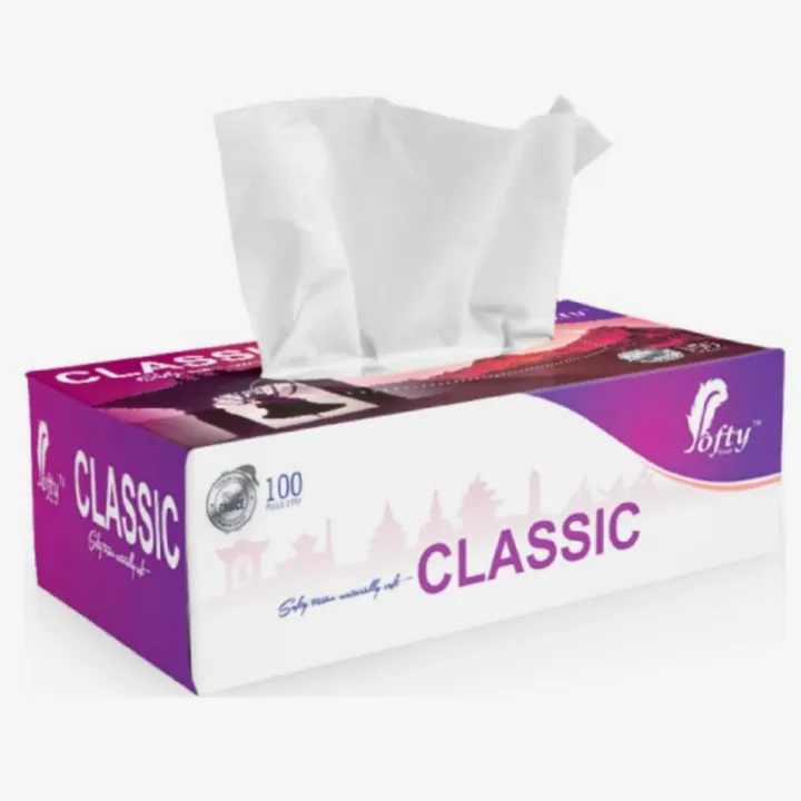 Softy%20Classic%20Facial%20Box%20Tissue%20100%20Pulls%20200%20Sheets%20-%20Pack%20Of%204%20-%20Image%203