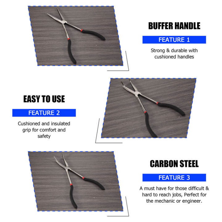 3X%2011%20inch%20EXTRA%20LONG%20NOSE%20PLIERS%20SET%20STRAIGHT%20&%20BENT%20TIP%20MECHANIC%20GRIP%20HAND%20TOOL%20-%20Image%202