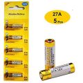 Alkaline Battery 12V 27A Battery For Alarm/Fan/Car Remote/ Door Bell/Toys- 5 PIECES (Non Rechargeable). 