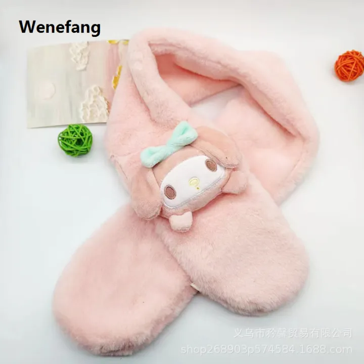 Wenefang%20Sanrio%20Plush%20Scarf%20Kuromi%20Melody%20Children's%20Winter%20Plush%20Scarf%20%E3%80%902025%20Version%E3%80%91%20Cinnamoroll%20Pochacco%20Imitation%20Rabbit%20Fur%20Baby%20Neck%20Thickened%20-%20Image%206