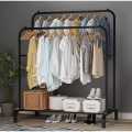 1pc Metal Garment Rack Multipurpose Clothes Rack With Bottom Shelf / Coat Jacket Hanger For Home Bedroom Storage Organizer Unique Display Stand. 