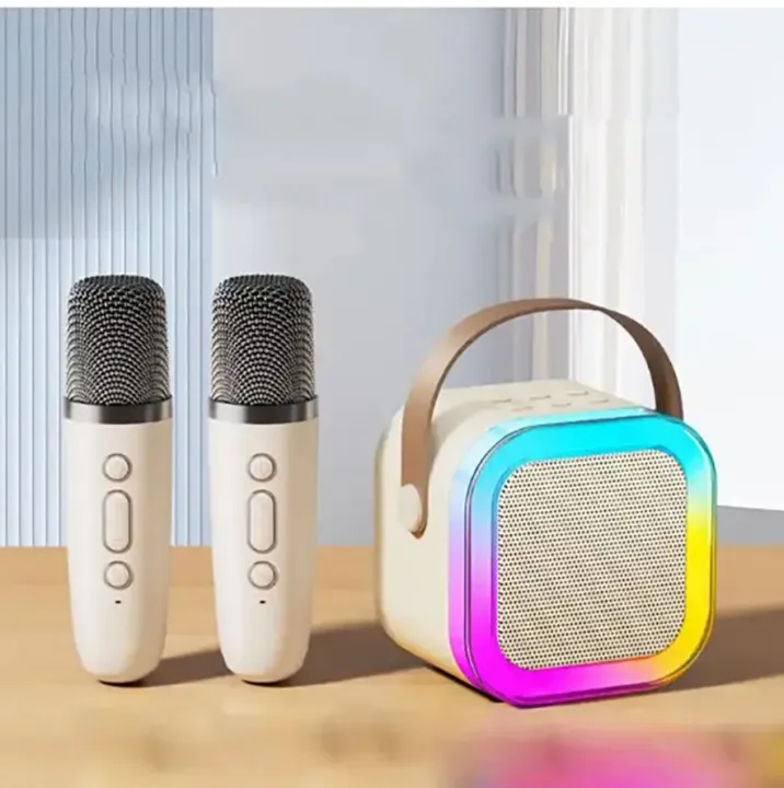 K12%20Colorful%20Bluetooth%20Speaker%20With%202%20Pcs%20Karaoke%20Mic%20System%20For%20Home%20Singing%20Magic%20Ai%20Voice%20-%20Image%204