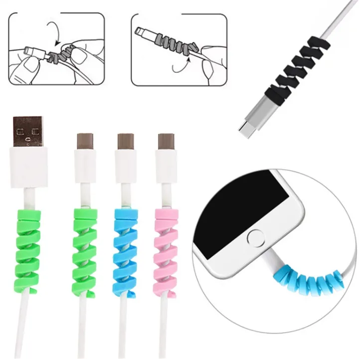 Lightning%20Charger%20Spring%20Cable%20Saver%20Protector%20(Pack%20of%201/4%20Pieces)%20Cable%20Protector%20(Black,%20Pink,%20Green,%20blue)%20-%20Image%202