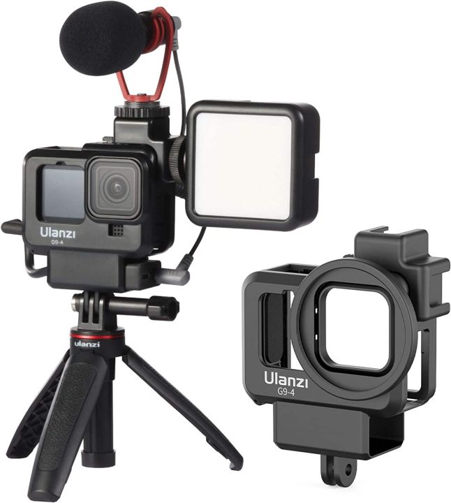 Ulanzi G9-4 Gopro 9/10 Protective Case For Gopro Hero 9 With 52mm Filter Adapter Type-c Charging Port 3.5mm Microphone Adapter Holder
