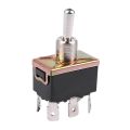 fasdaga 2X AC 250V/10A 125V/15A DPDT 3 Position ON/OFF/ON 6 Pins Toggle Switch Black+Silver. 