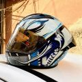 VEGA DOT APPROVED BOLT GAME CHANGER UV CHANGE COLOUR FULL FACE HELMET GLOSSY WHITE BLACK BLUE DECOR HELMET LIMITED EDITION CHANGES COLOUR MERCURY VISOR. 