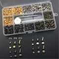 360 Sets of 6mm and 8mm Double-sided Rivets + Installation Tools, Leather Cap Rivets, Rivets, Environmentally Friendly Cross-border Rivets. 