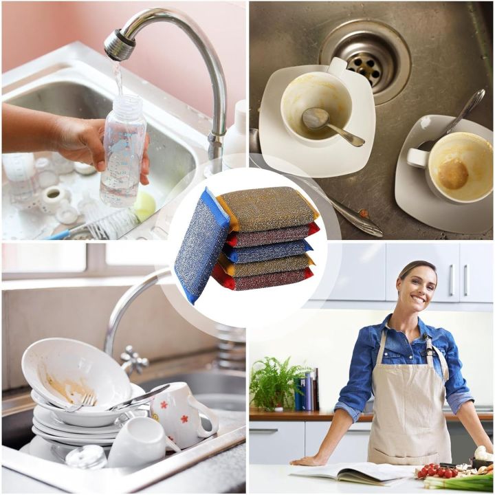 Dishwasher%20Scrubber%20Sponges,%20Pack%20of%206%20Cleaning%20Sponge,Multi%20Colour%20Foam%20Pad%20Sponge%20Scourer%20Kitchen%20Scrubber%20for/Utensils/Tiles%20Cleaning%20Heavy%20Quality%20-%20Image%206