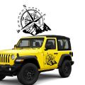 1Pcs Off-Road SUV Side Body Sticker Compass Mountain Decals Sticker. 